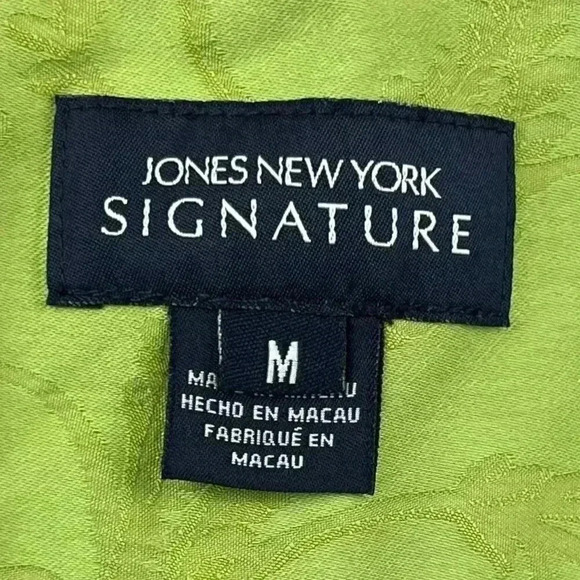 JONES NEW YORK Signature ladies medium lime zippered jacket textured print - Picture 11 of 12